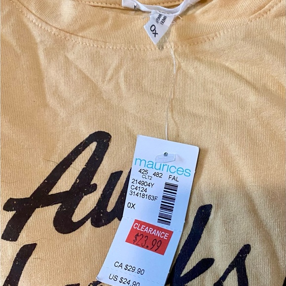 Maurice’s super soft yellow t-shirt, “Aw Shucks” with corn on the cob design. 0x - Picture 5 of 6